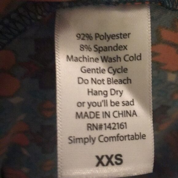 LuLaRoe Carly leggings material  travelcore XXS high low dress - Picture 2 of 2